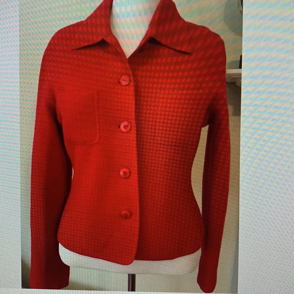 Willi smith 100% wool jacket smith collection red button size women’s XL